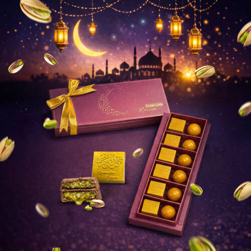 Ramadan Kareem Premium Dubai Chocolate Gift Box - (12pcs)